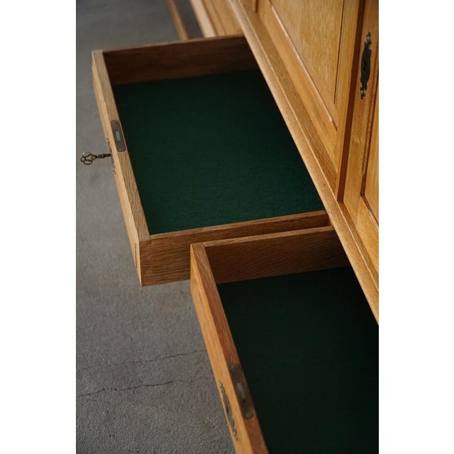 Low Mid-Century Danish Brutalist Sideboard in Oak by Henning Kjærnulf, 1960s For Sale - Image 14 of 18