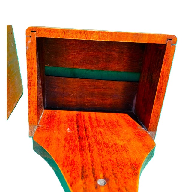 Wood Bathroom Objects in Casale Toscano Wood and Ceramic with Floral Decoration, 1900s, Set of 5 For Sale - Image 7 of 10