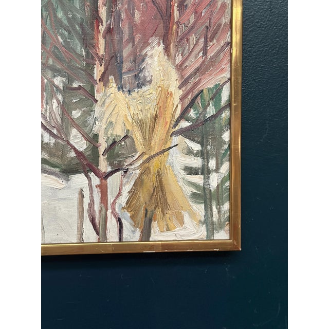 Mid 20th Century M. Niklas, Winter Landscape, 1960s, Oil on Canvas, Framed For Sale - Image 5 of 10