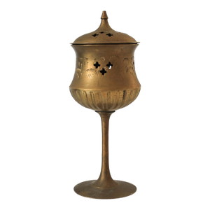 Vintage Pierced Brass Incense Burner