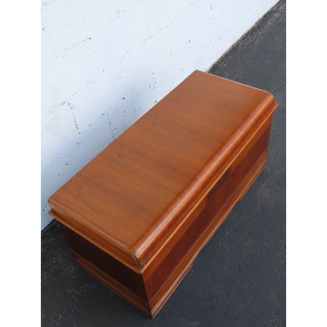 Cavalier Cavalier Art Deco Waterfall Inlay Small Cedar Chest Blanket Trunk 6884 For Sale - Image 4 of 12