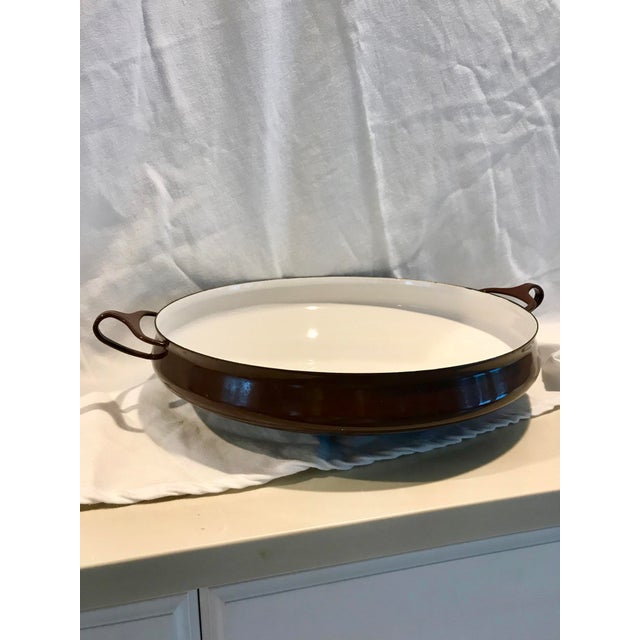 1960s Dansk Design Brown Enamel Large Paella Pan Chairish