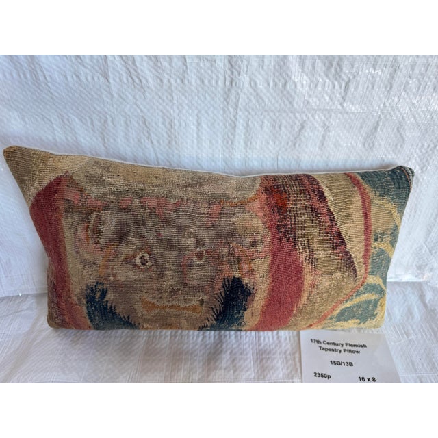 17th Century Flemish Figural Tapestry Pillow For Sale - Image 4 of 5