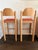 Attributed to Hank Lowenstein for Gordon International, Italy, a striking pair of postmodern counter stools dating to the...