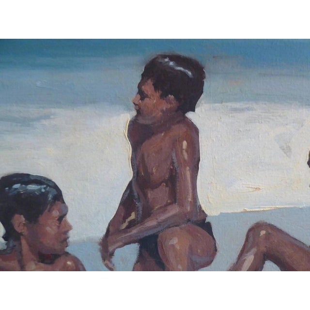 Pablo Matania, Boys on the Beach, Mid Century, Oil on Canvas For Sale - Image 11 of 18