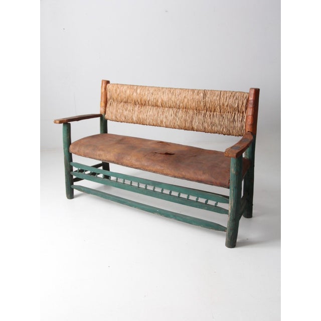 Vintage Mexican Hacienda Chair, Sofa and Loveseat Set For Sale - Image 4 of 15