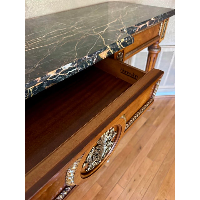 French Louis XVI Inspired Henredon Marble Top Console For Sale - Image 12 of 12