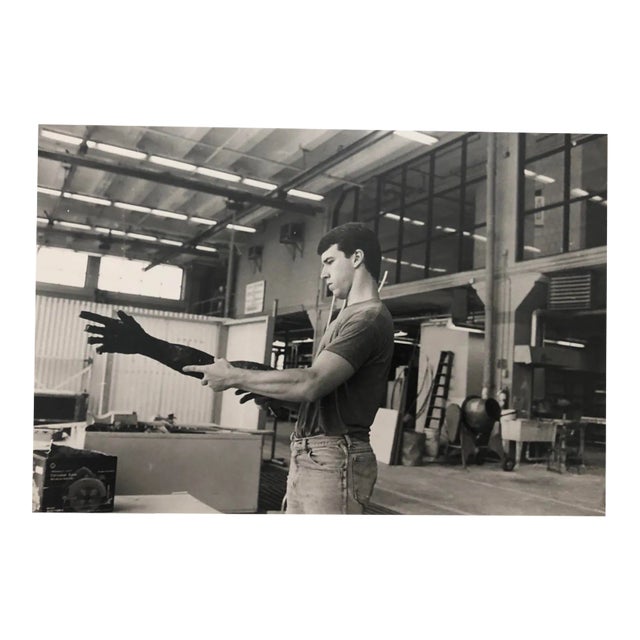 1989 Portrait of Sculptor Black and White Photograph For Sale