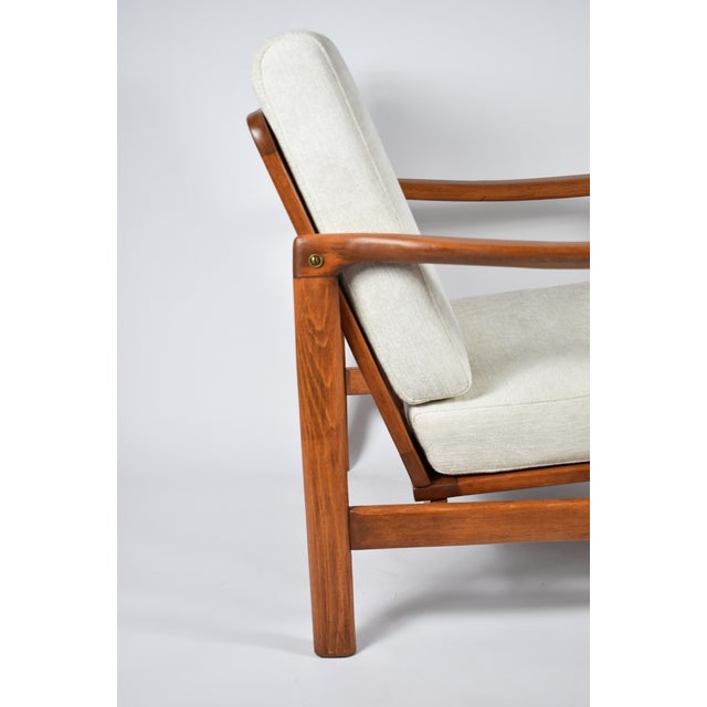 Scandinavian Beige Armchair in Teak Wood, 1960s For Sale - Image 13 of 18