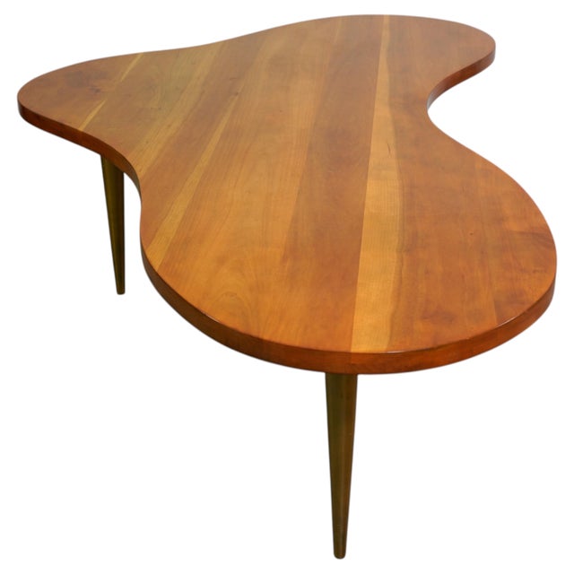 Freeform Walnut Brass Coffee Table, Model 1759 by t.h. Robsjohn-Gibbings, 1950s For Sale - Image 12 of 18