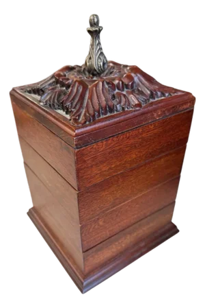 2001 Bombay Company Rotating Tiered Mahogany Jewelry Chest With Carved Top