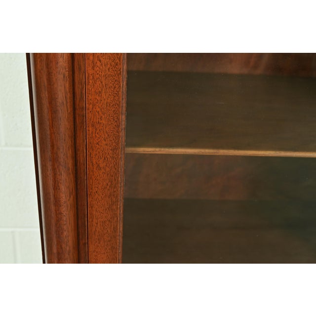 Brown R. J. Horner Style Antique American Empire Carved Mahogany Glass Front Double Bookcase, Circa 1890s For Sale - Image 8 of 13
