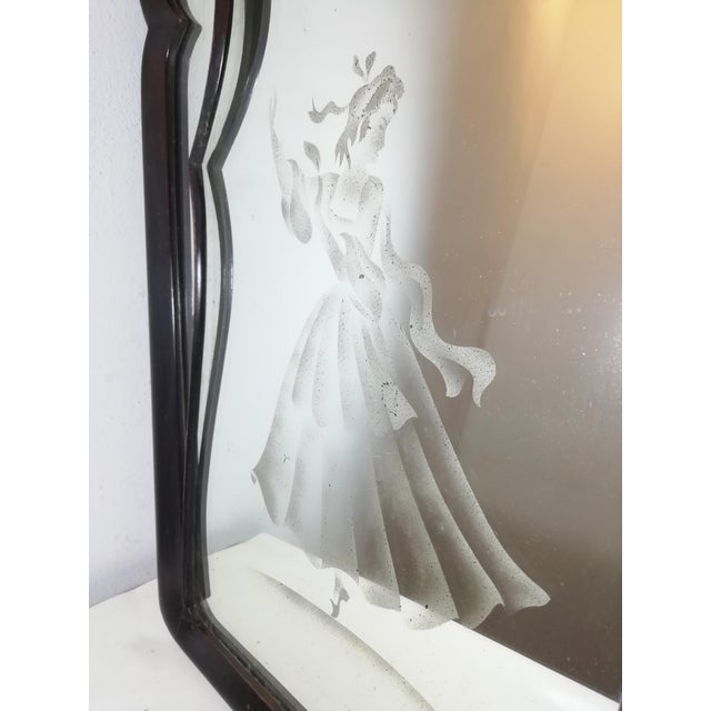 Art Deco Mirror with Emery Glass, Italy, 1940s For Sale - Image 6 of 12