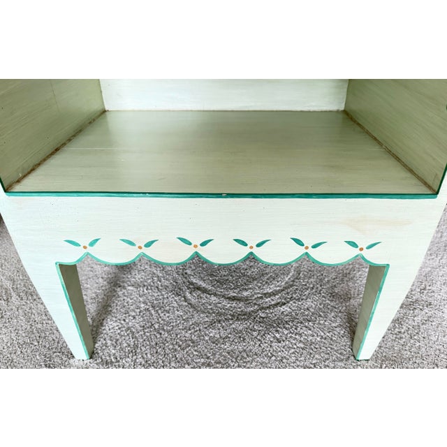 Hand Painted Light Sage Green Bedside Table for Child's Room For Sale In Savannah - Image 6 of 11