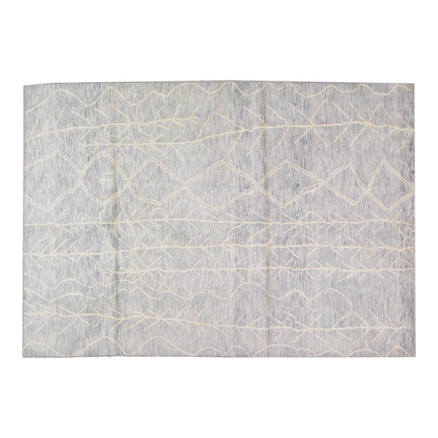 1970s Moroccan Hand Knotted Beni Ourain Rug With Soft Texture,6'8"X9'7" For Sale