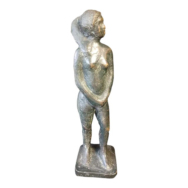 Vintage Bronze Sculpture of a Standing Nude Woman For Sale