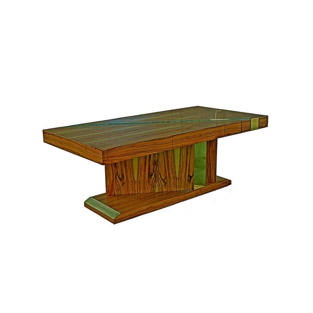 Olive Root and Brass Sculpture Table with Three Drawers, Italy, 1950s For Sale - Image 10 of 10