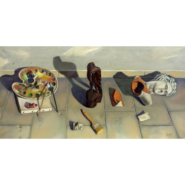 Gray Maximilian Ciccone, Composition, Oil on Canvas For Sale - Image 8 of 8
