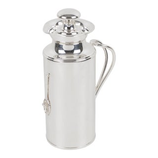 Silver Plate Thermos Insulated Decanter by Studio Italia, 1980, Tennis Motif For Sale