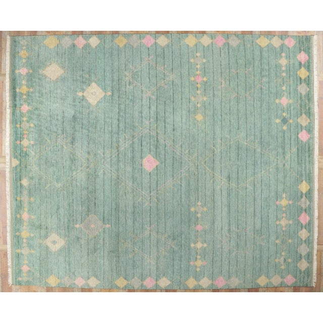 Jade Oversized Rug Moroccan Style Rug - 12'04 X 14'06 For Sale - Image 8 of 9