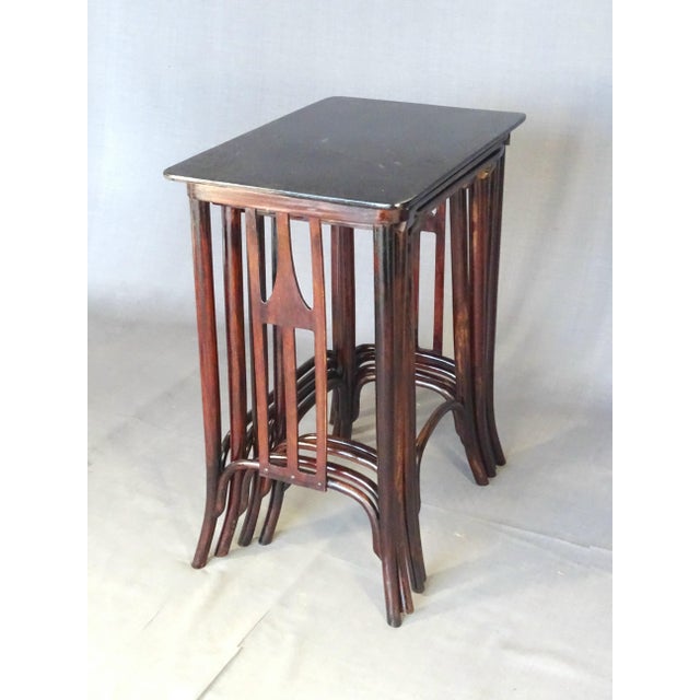 Wood Nesting Tables by Siegel for Kohn, 1905, Set of 4 For Sale - Image 7 of 16