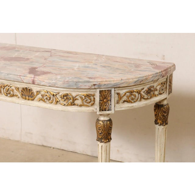 French Carved Console with Colorful Marble Top For Sale - Image 11 of 12