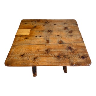 Rustic Farmhouse Dining Table in Wood For Sale