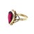 Modern 14k Yellow Gold Pear-Shape Garnet Ring, Size 6.5 For Sale - Image 3 of 4
