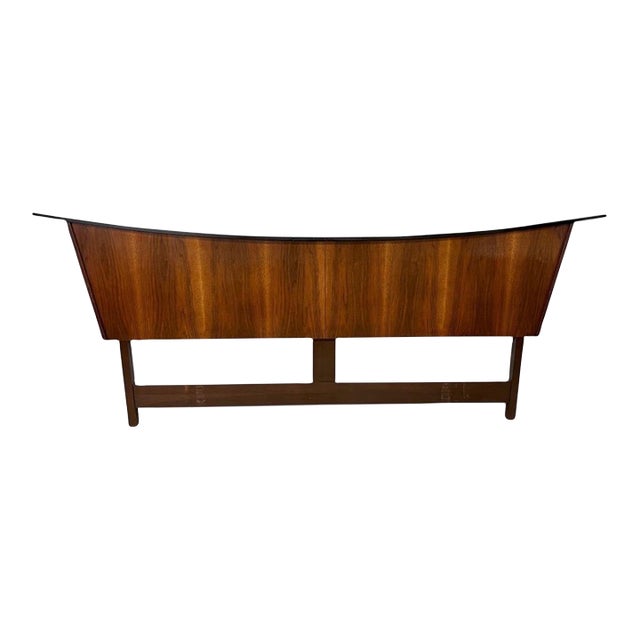 Mid-Century Modern Kagan Style King Size Walnut Headboard For Sale