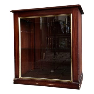 Antique Glass & Wood Display Counter For Sale