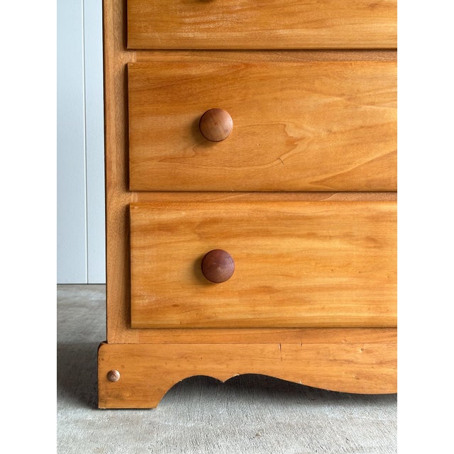Vintage Honey Tone Wooden Chest of Drawers For Sale - Image 9 of 14