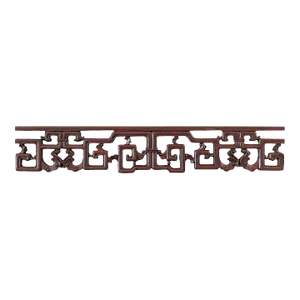 Vintage Chinese Relief Carved Wood Fretwork Pediment