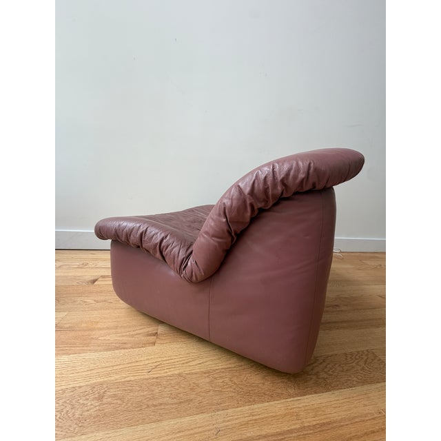 Postmodern 1980s Burris Industries Postmodern Clam Shell Leather Lounge Chairs, Pair For Sale - Image 3 of 11