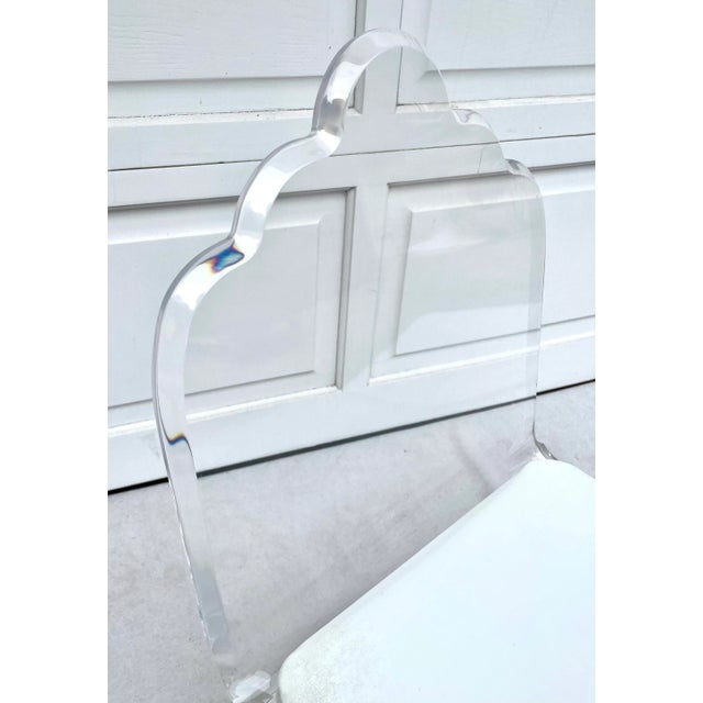 Vintage Lucite Scallop-Top Modern Side Chair For Sale - Image 10 of 12