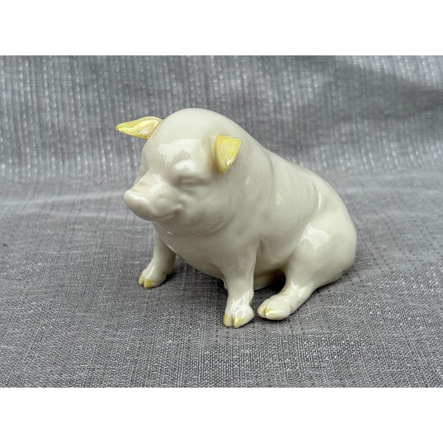 Vintage Irish Belleek Porcelain Pig For Sale - Image 13 of 13
