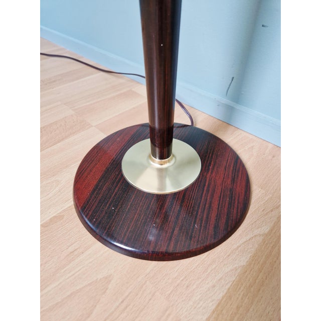 Gold Large Art Deco Desk Lamp in Wood, Brass and White Opaline Glass from Mazda, 1930s For Sale - Image 8 of 17