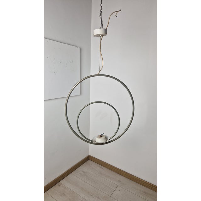 Rotatable Pendant Lamp in Burnished Brass and Glass Sphere by Pia Guidetti Crippa for Lumi, 1970s For Sale - Image 10 of 11
