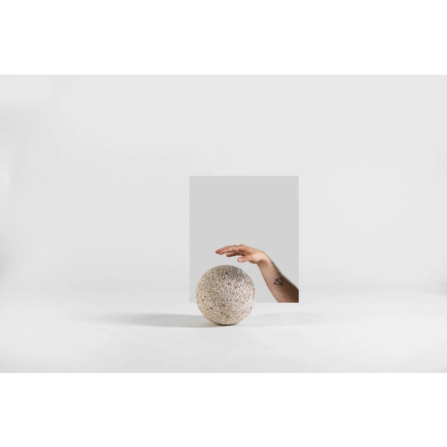 Cream Ball Floor Sculpture by Vaust For Sale - Image 8 of 10