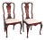 Queen Anne Style Chairs Red Paint - a Pair For Sale