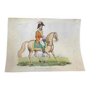 Napoleonic Wars “Lieutenant General Lord Hill” Hand Colored Engraving C.1815