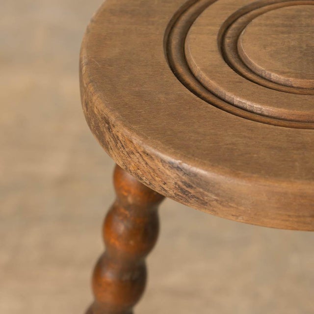 Brown 1990s Tall French Wood Tripod Stool For Sale - Image 8 of 9