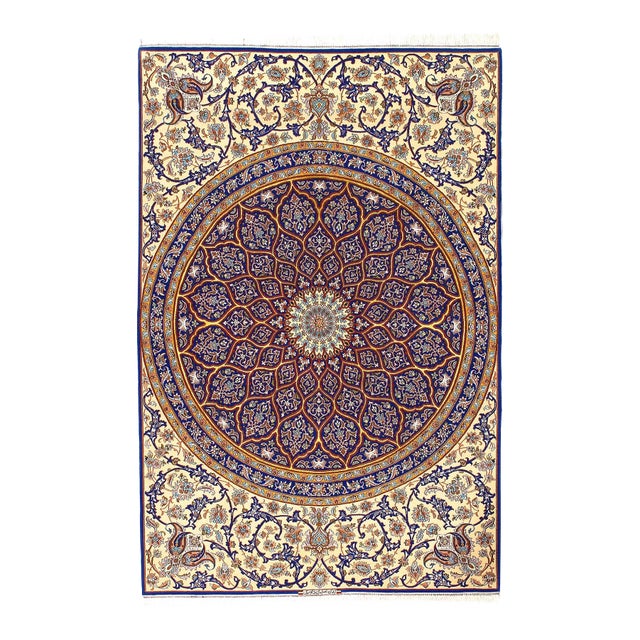 Pasargad DC Fine Hand Knotted Silk & Wool Rug For Sale