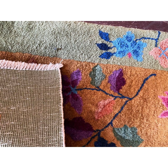 Antique Art Deco Chinese Rug, 2' X 4' C-1920, Imperial Garden. #17605 For Sale - Image 4 of 11