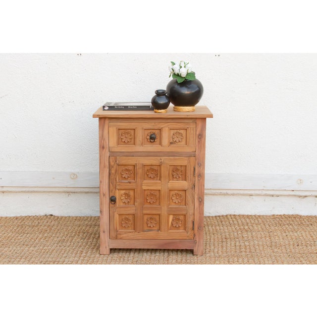 This 30-inch bedside cabinet brings the meditative beauty of Rajasthani architecture to the most intimate space in the...
