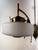 Metal 6-Light Chandelier in Brass, Wood and Opal Glass in the style of Stilnovo, 1950 For Sale - Image 7 of 11