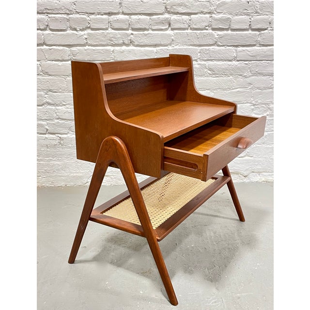 1960s 1960s Mid Century Modern Handcrafted Caned Teak Cabinet / Entryway Table For Sale - Image 5 of 10