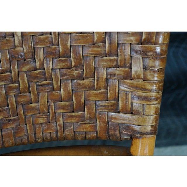 4 Vintage Old Hickory Arts & Crafts Rustic Oak Herringbone Dining Side Chairs For Sale - Image 18 of 18