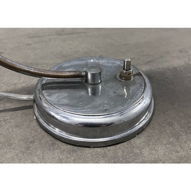 Silver French 1930s Art Deco Adjustable Silver-Tone Desk Lamp For Sale - Image 8 of 11