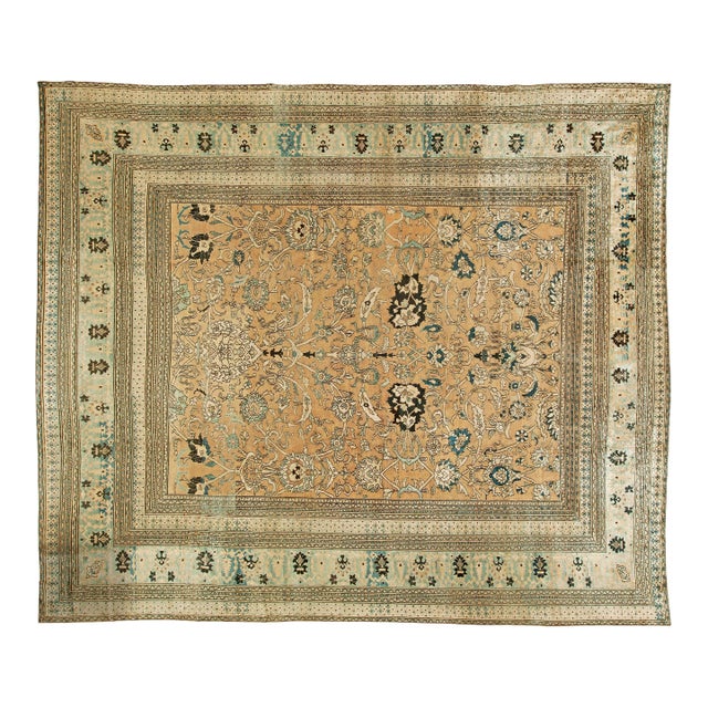 Fine Antique Persian Khorassan Handmade Wool Carpet For Sale