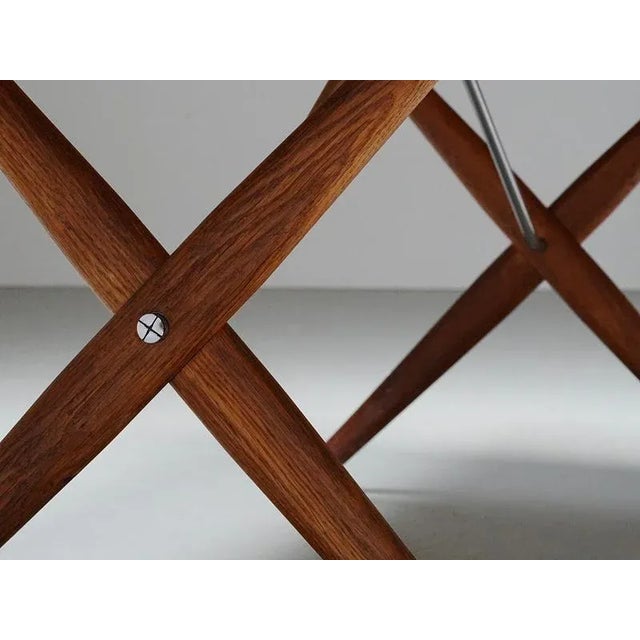 Gold Model 303 Dining Table in Oak and Metal by Hans J. Wegner attributed to Andreas Tuck, Denmark, 1950s For Sale - Image 8 of 16
